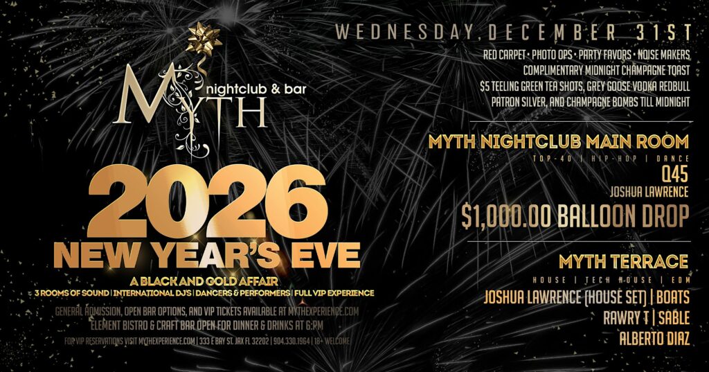New Years Eve 2026: Black and Gold Affair at Myth Nightclub