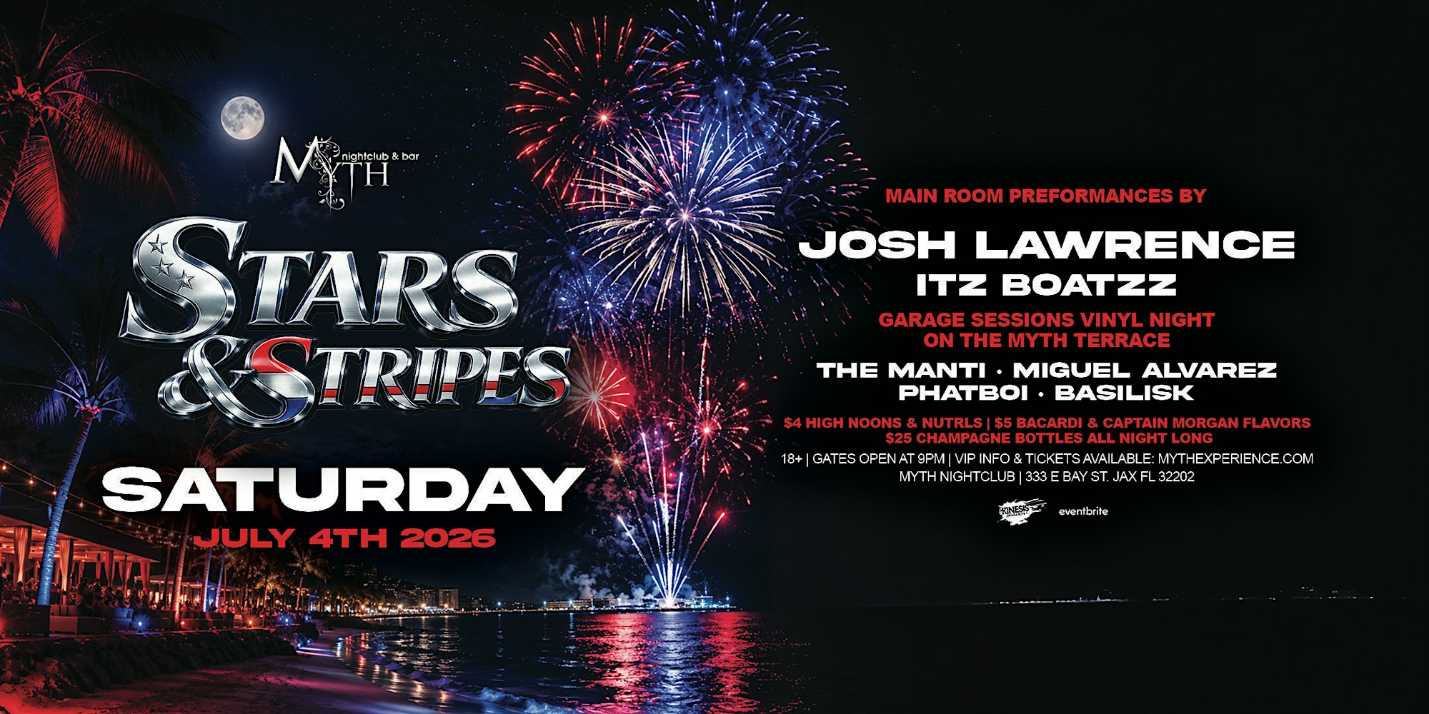 Saturday Night at Myth Nightclub - Stars & Stripes | 07.04.26